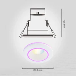 Calex Smart Halo downlight empotrable CCT RGB blanco