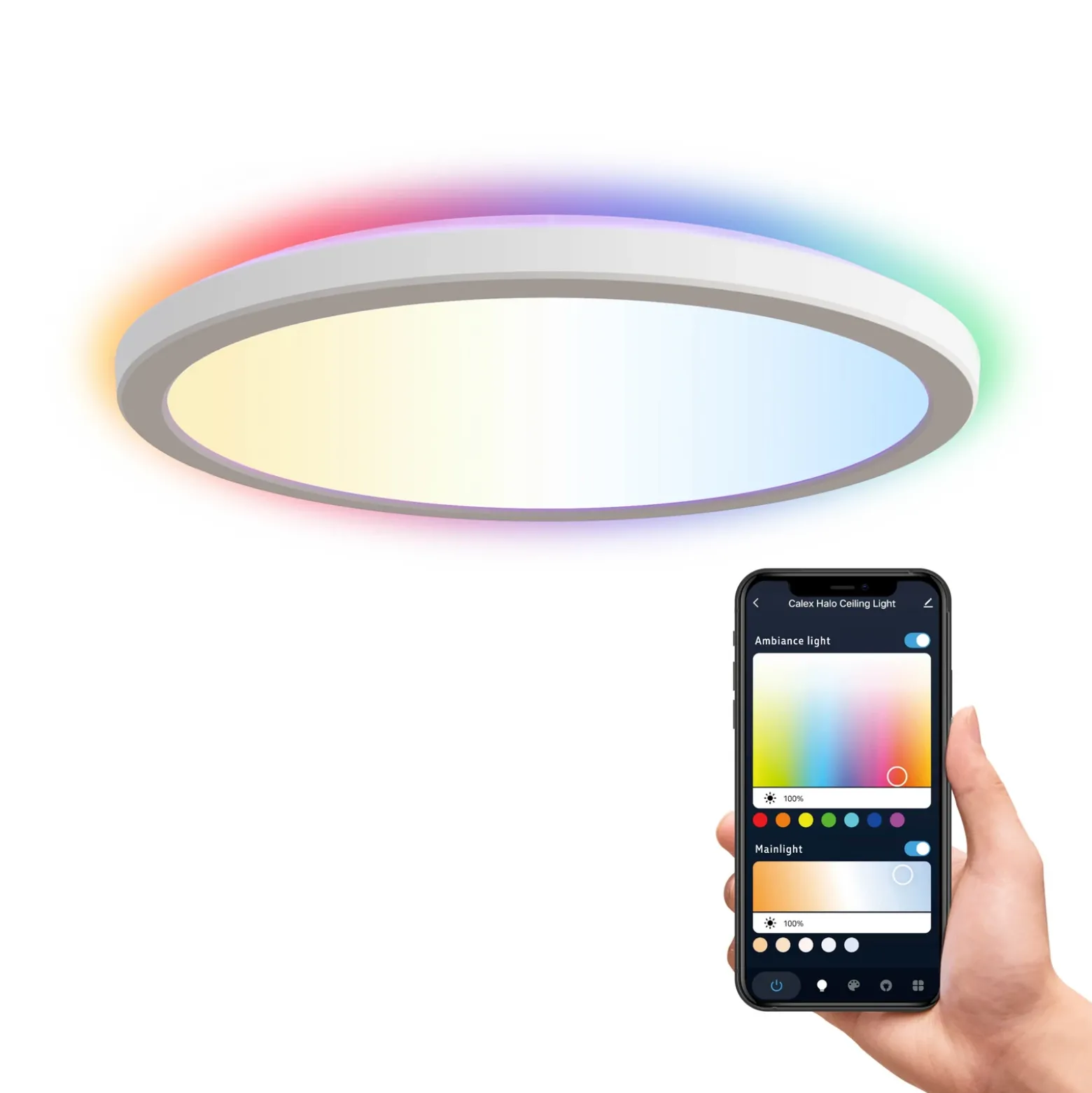 Calex Smart Halo Plafón LED, Ø 40 cm