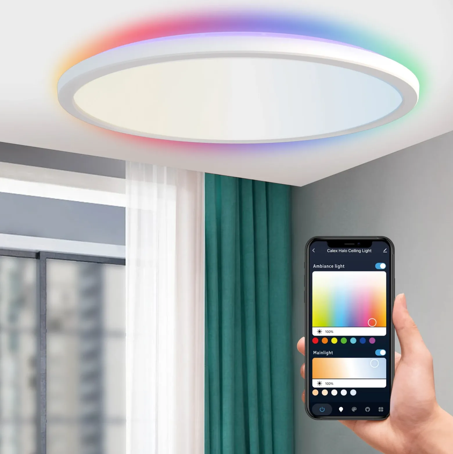 Calex Smart Halo Plafón LED, Ø 40 cm
