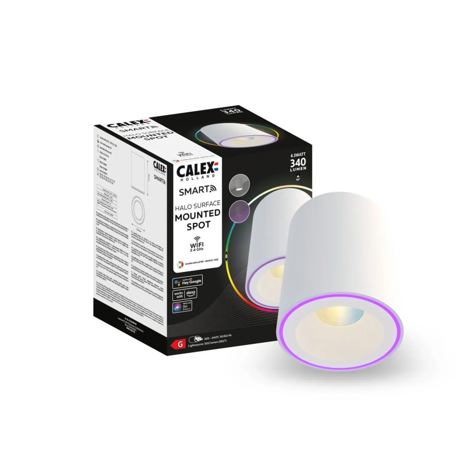 Calex Smart Halo Spot LED downlight de techo, blanco