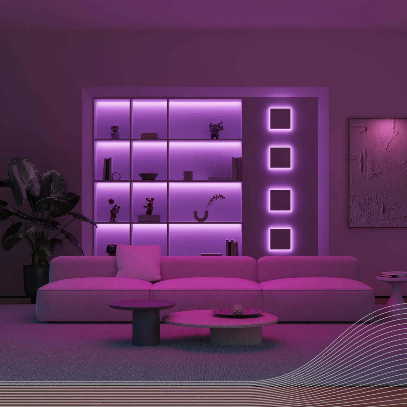 Calex tira LED Vibey, longitud 2 m, USB, control remoto, RGBIC, CCT