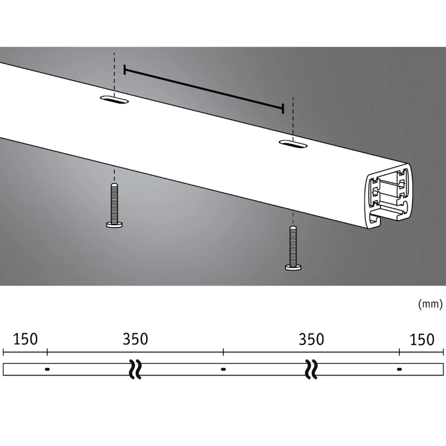 Carril Paulmann URail, cromo mate, longitud 100 cm, aluminio
