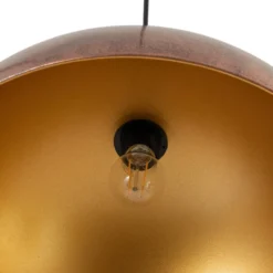 Casimir lámpara colgante, cobre bruñido, Ø 50 cm, metal, E27