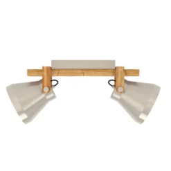 Cawton downlight de techo, longitud 58,5 cm, acero/marrón, 2 luces.