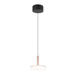 Celeste lámpara colgante LED, blanco/marrón, Ø 22 cm, cristal, atenuable