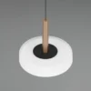 Celeste lámpara colgante LED, blanco/marrón, Ø 22 cm, cristal, atenuable