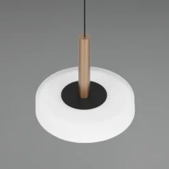 Celeste lámpara colgante LED, blanco/marrón, Ø 22 cm, cristal, atenuable