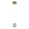 Cintra Lámpara colgante LED, Ø 14 cm, transparente/oro, acrílico