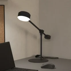 Clavellina lámpara de mesa LED, negra, inclinable