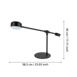 Clavellina lámpara de mesa LED, negra, inclinable