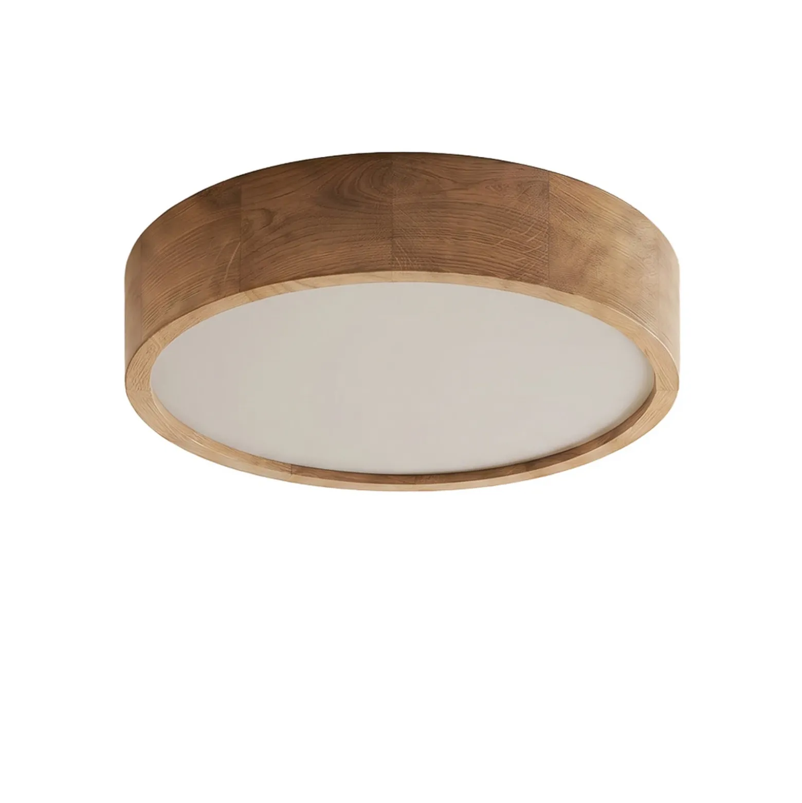 Cleo plafón, Ø 48 cm, 4 luces, madera de roble, E27