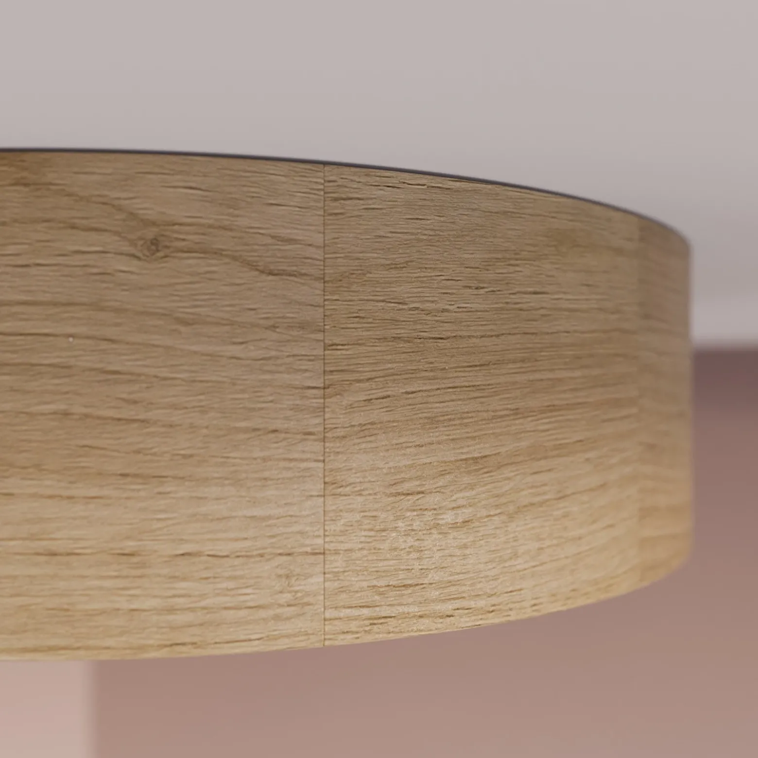 Cleo plafón, Ø 28 cm, 2 luces, madera de roble, E27