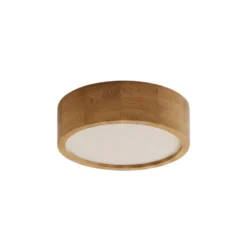 Cleo plafón, Ø 28 cm, 2 luces, madera de roble, E27