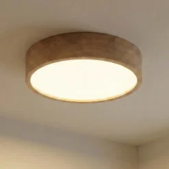 Cleo plafón, Ø 48 cm, 4 luces, madera de roble, E27