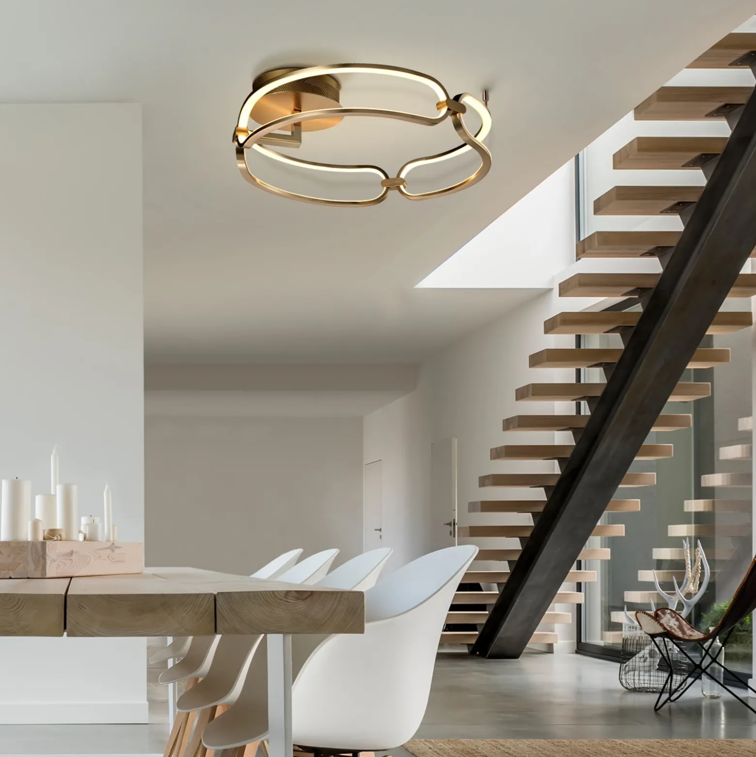Colette Plafón LED, 3 luces, oro rosa