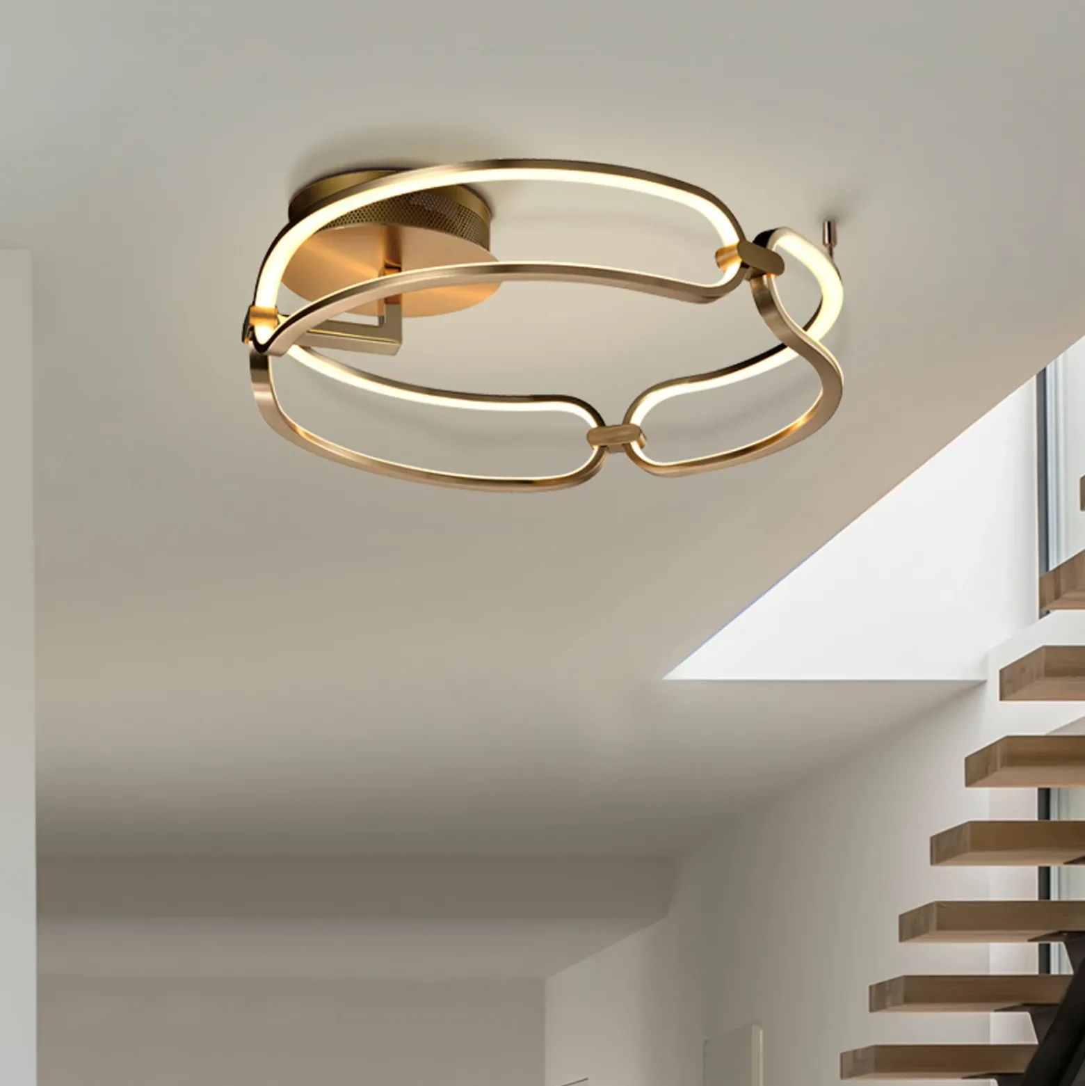 Colette Plafón LED, 3 luces, oro rosa