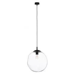 Colgante de vidrio Sol, Ø 35cm, negro/transparente