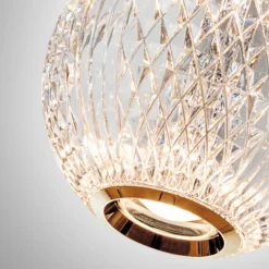 Colgante LED Austral oro/claro 5 luces redondo