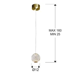 Colgante LED Austral, oro/transparente, 1 luz