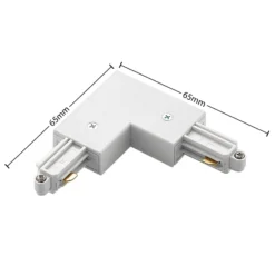 Conector de esquina Lindby Linaro, blanco, sistema de riel monofásico
