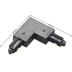 Conector de esquina Lindby Linaro, negro, sistema de riel monofásico