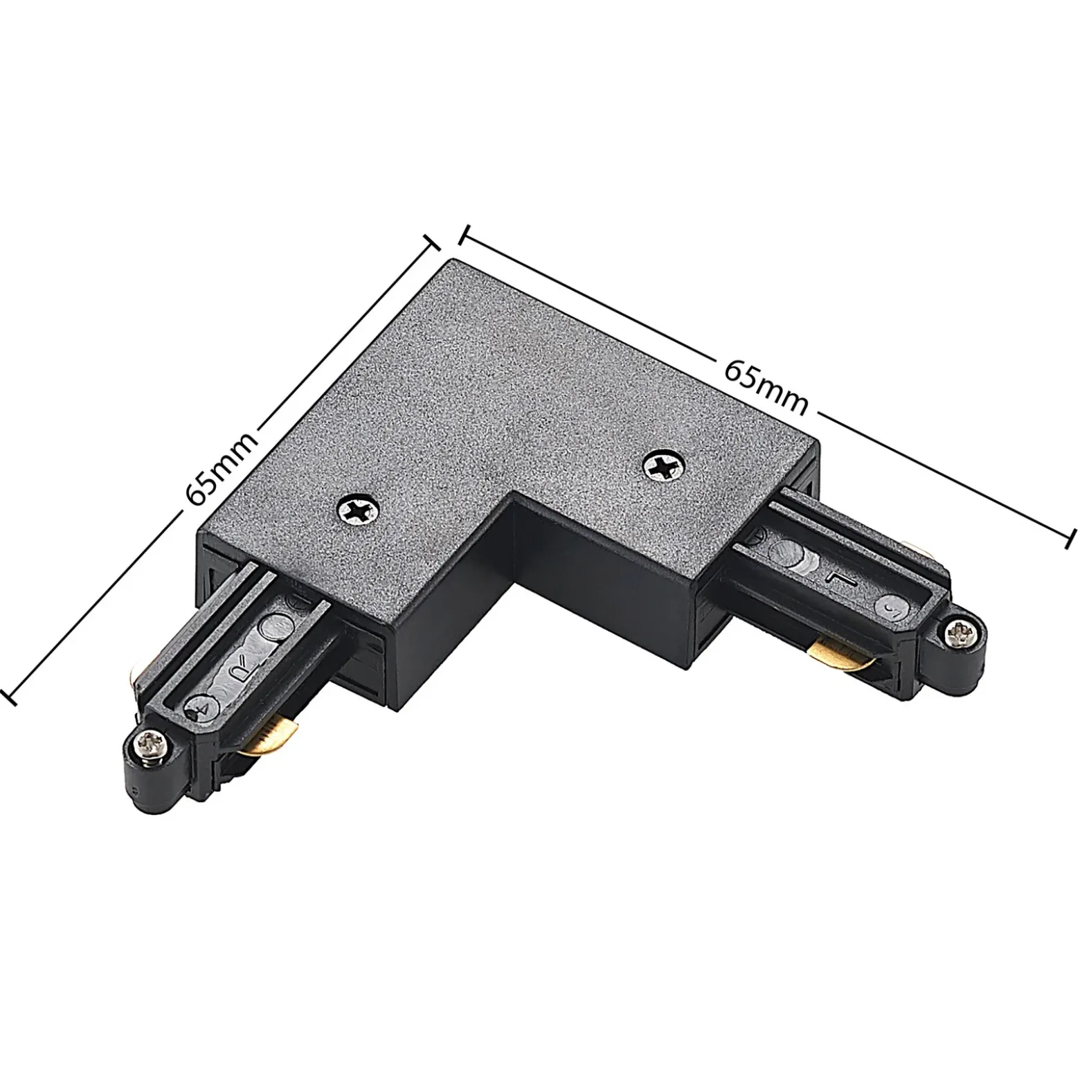 Conector de esquina Lindby Linaro, negro, sistema de riel monofásico