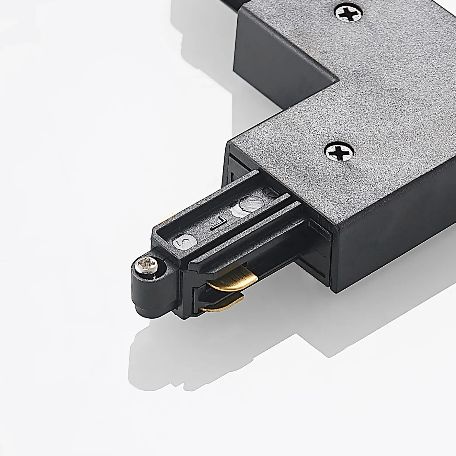 Conector de esquina Lindby Linaro, negro, sistema de riel monofásico