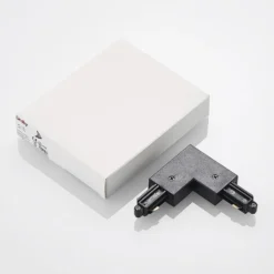 Conector de esquina Lindby Linaro, negro, sistema de riel monofásico