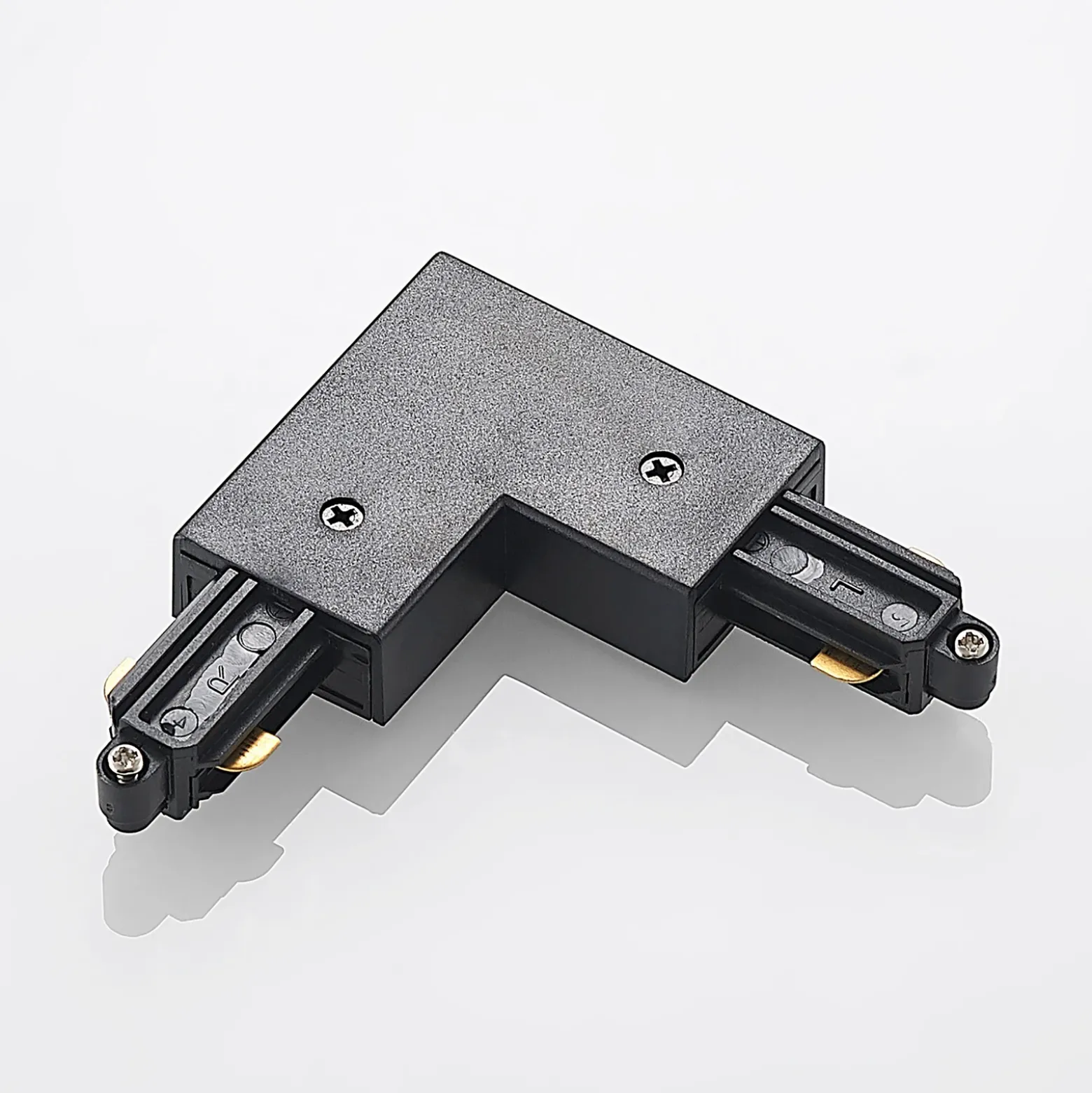 Conector de esquina Lindby Linaro, negro, sistema de riel monofásico