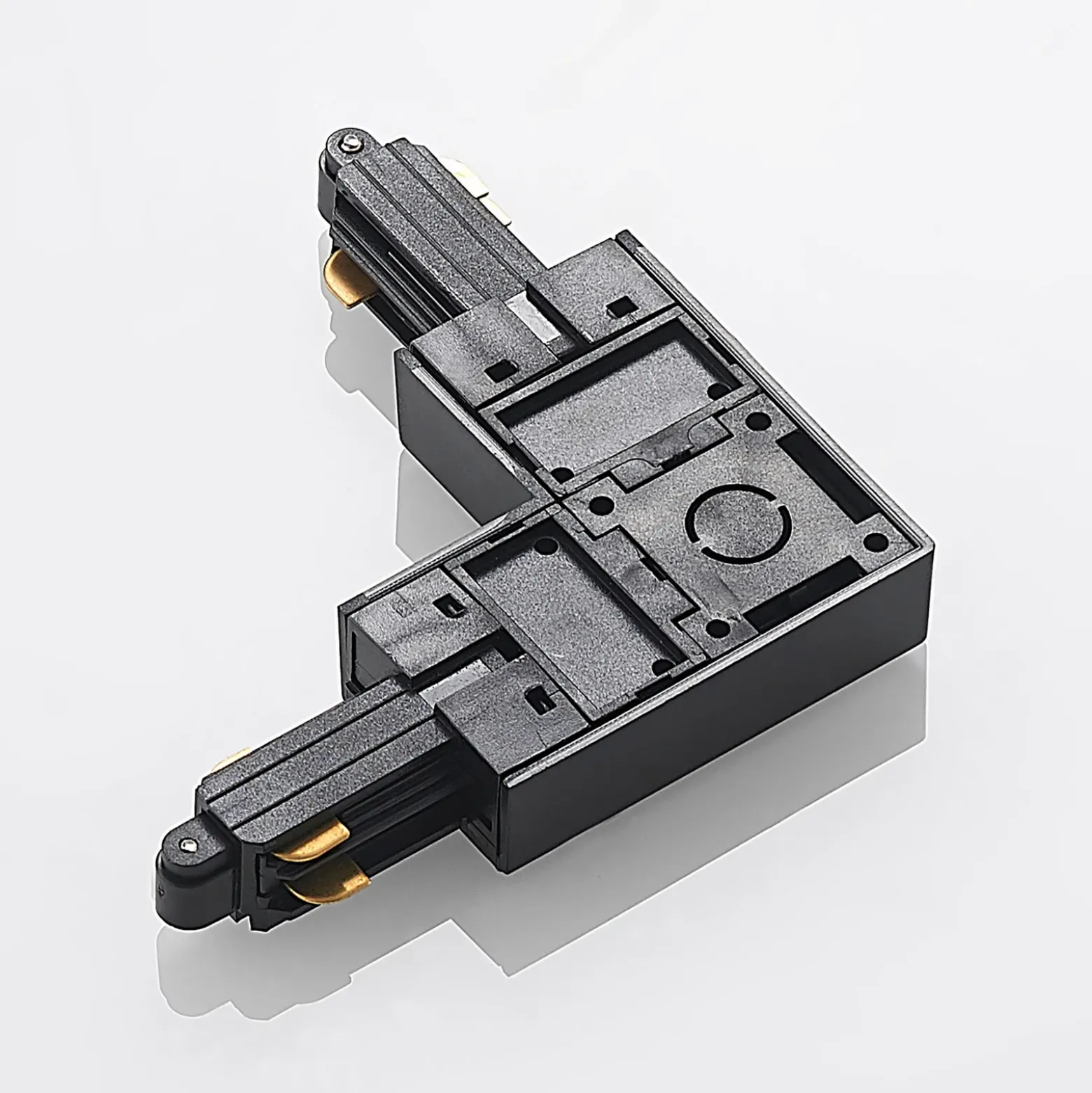 Conector de esquina Lindby Linaro, negro, sistema de riel monofásico