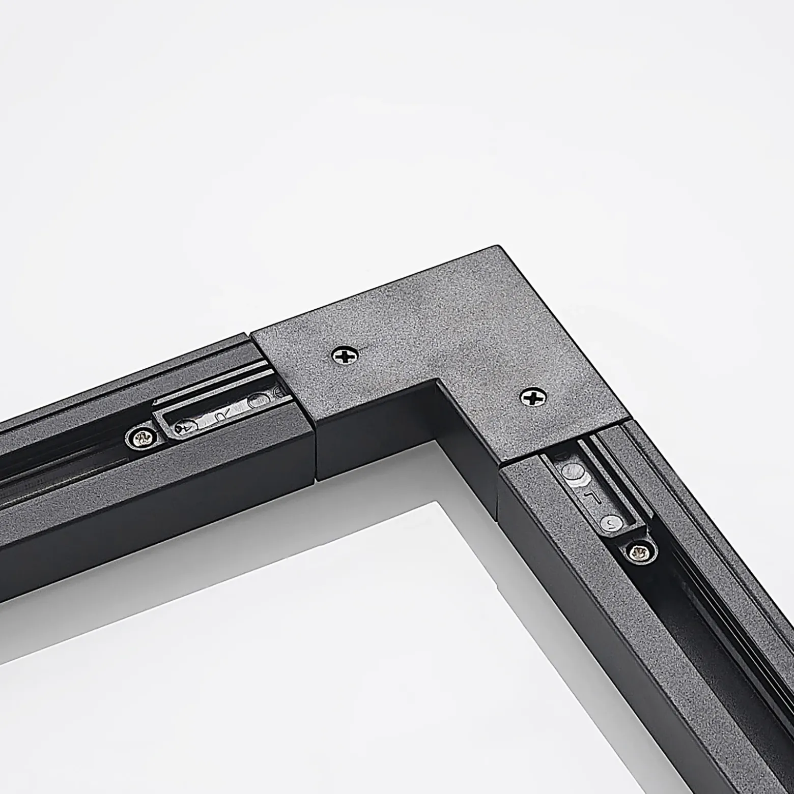 Conector de esquina Lindby Linaro, negro, sistema de riel monofásico
