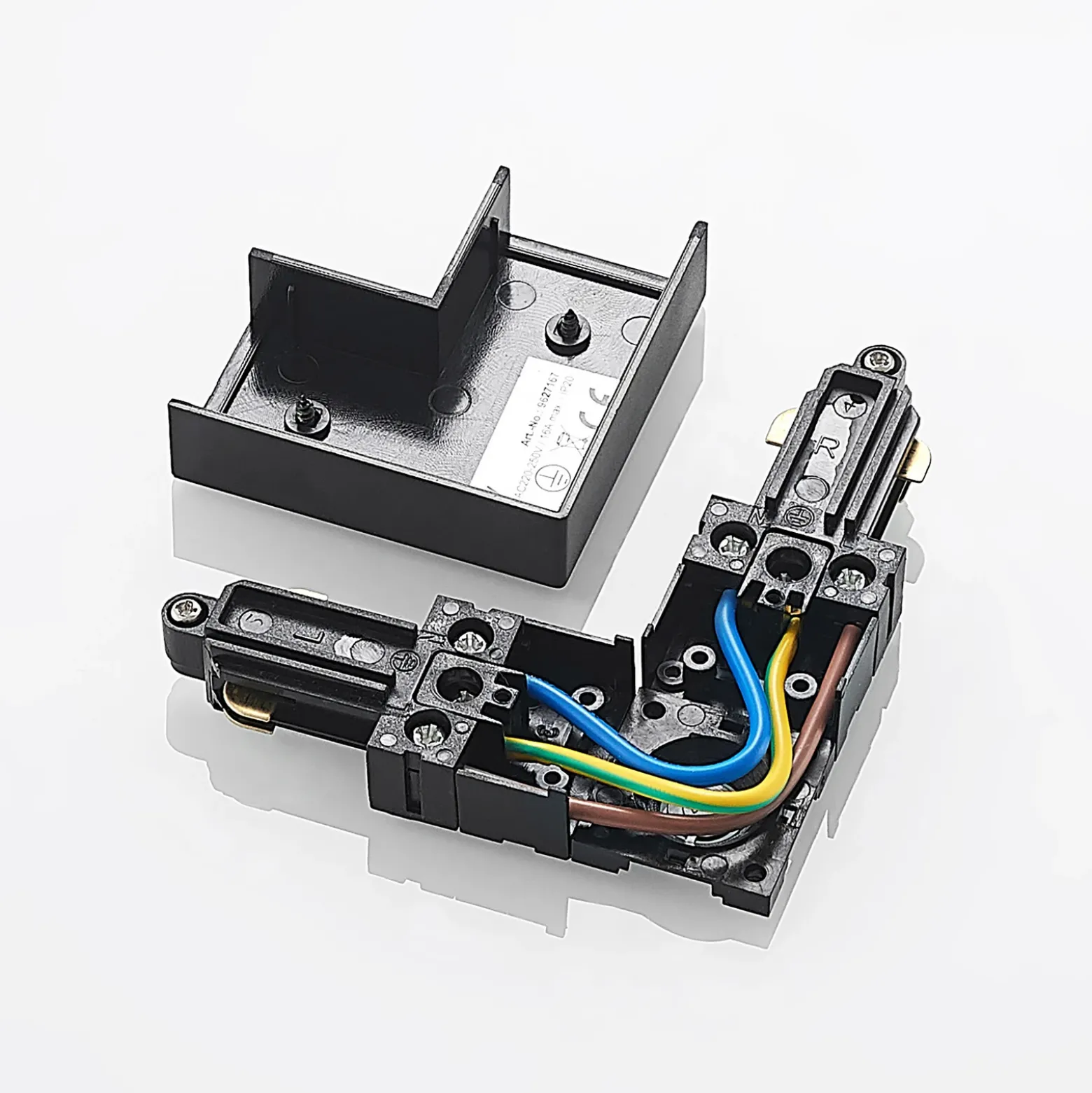 Conector de esquina Lindby Linaro, negro, sistema de riel monofásico