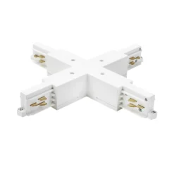 Conector en cruz BRUMBERG blanco para el sistema de rieles ONETRACK