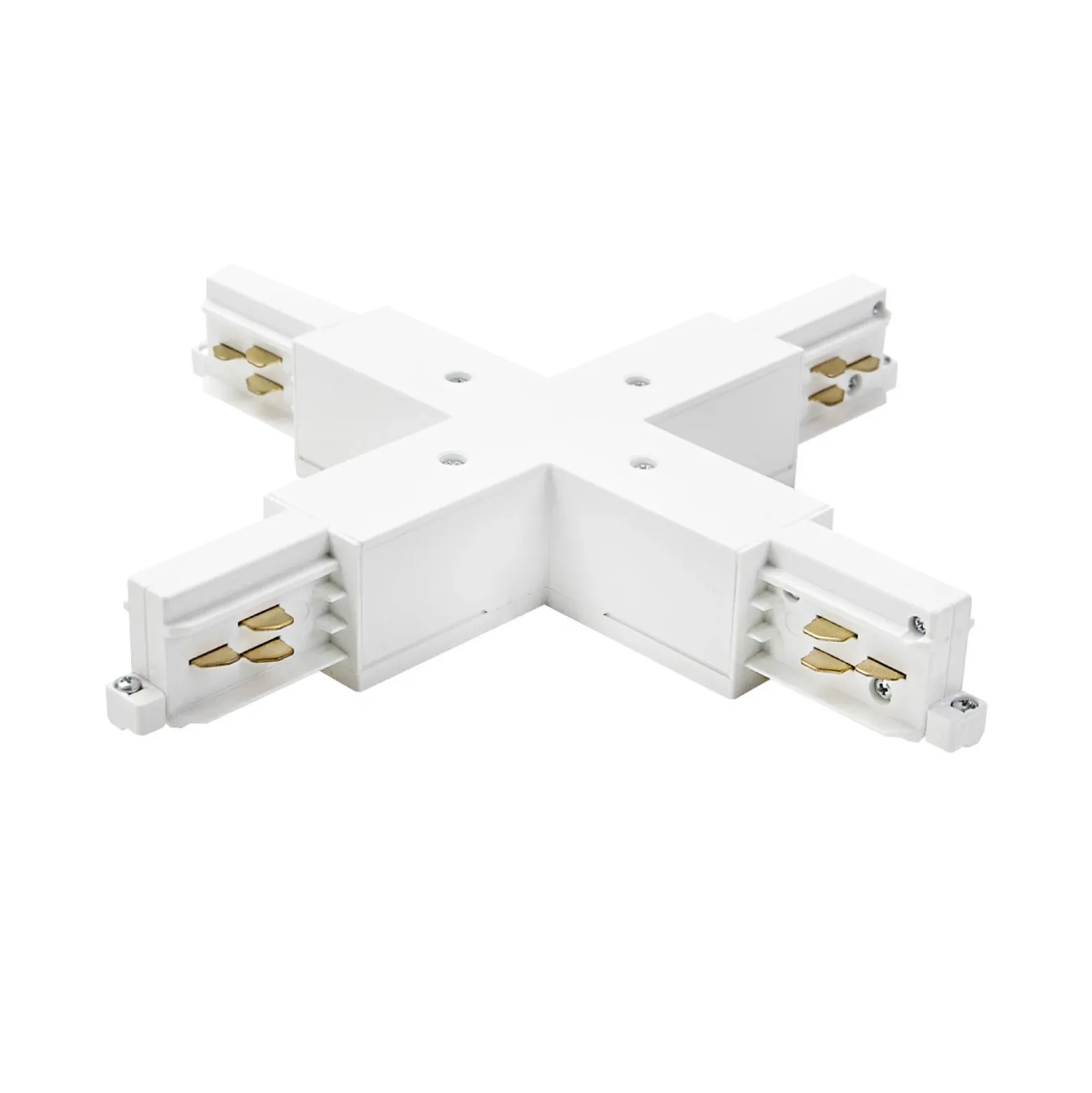 Conector en cruz BRUMBERG blanco para el sistema de rieles ONETRACK