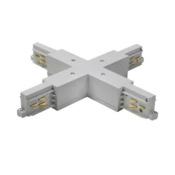 Conector en cruz BRUMBERG plateado para el sistema de rieles ONETRACK