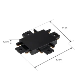 Conector en cruz Lindby Lumaro, negro, plástico