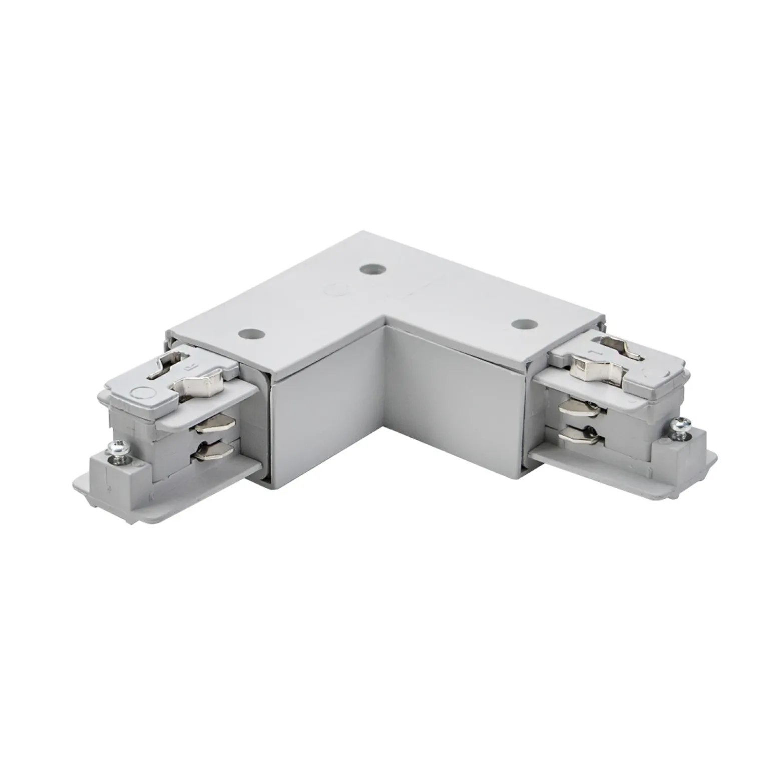 Conector en esquina BRUMBERG ONETRACK, color plata, conductor de protección