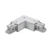 Conector en esquina BRUMBERG ONETRACK, plateado, con conductor de protección