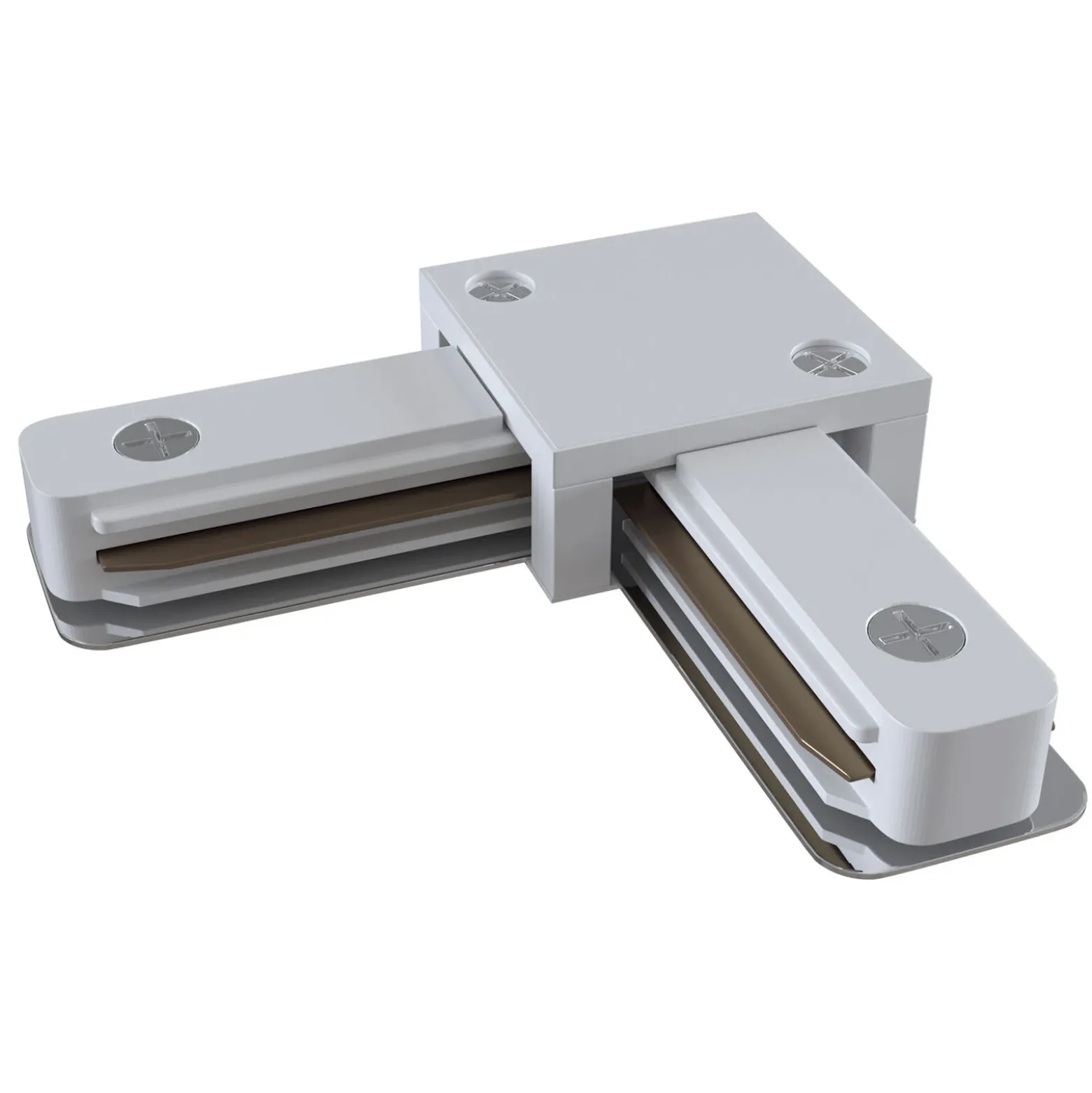 Conector en L Riel, riel monofásico, blanco