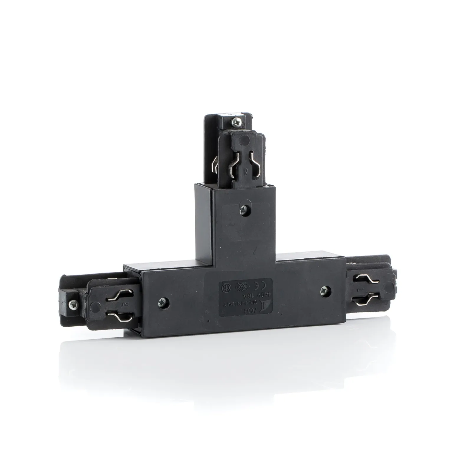 Conector en T Ivela tierra derecha, negro