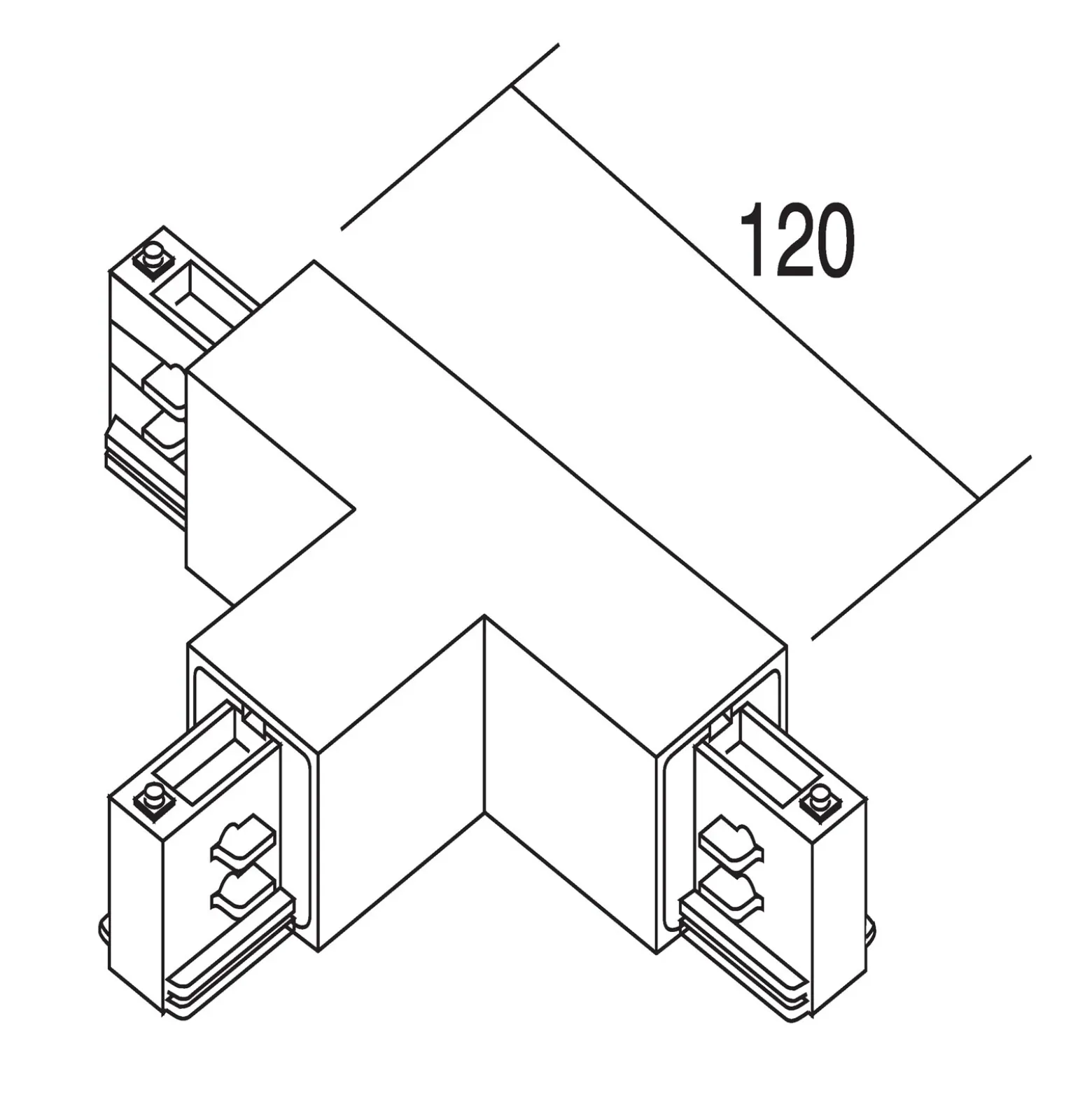 Conector en T Ivela tierra derecha, negro