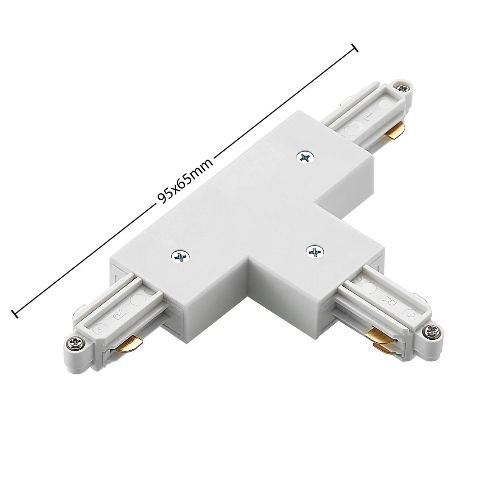 Conector en T Lindby Linaro, blanco, sistema de riel monofásico