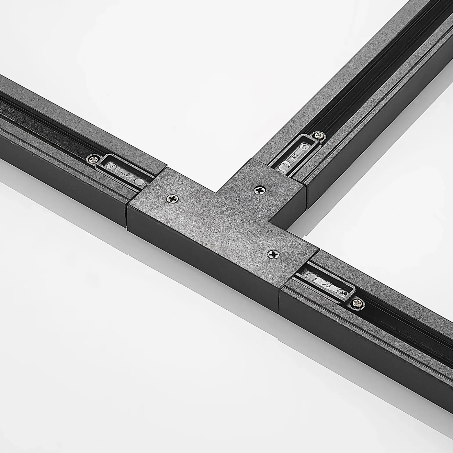 Conector en T Lindby Linaro, negro, sistema de riel monofásico