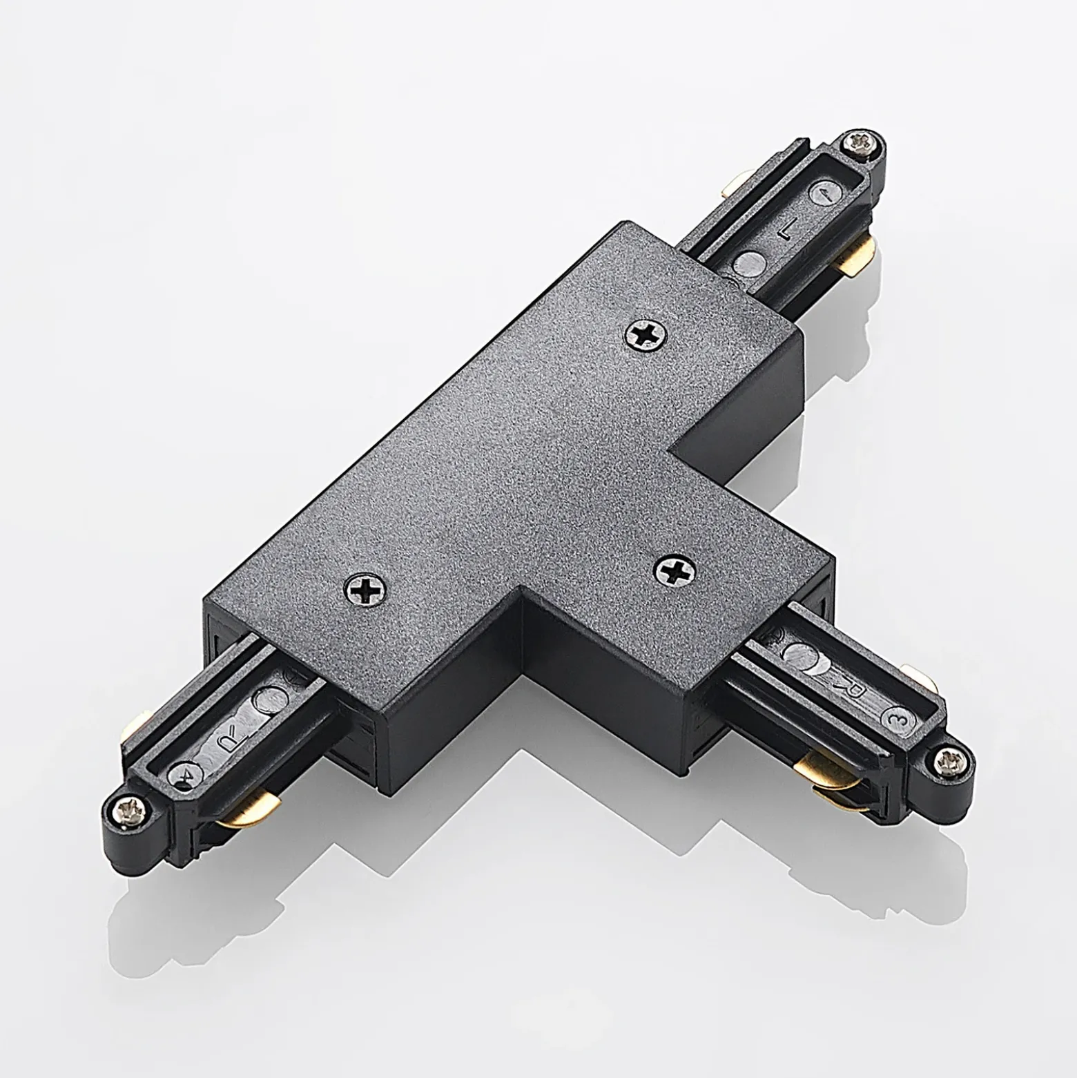 Conector en T Lindby Linaro, negro, sistema de riel monofásico