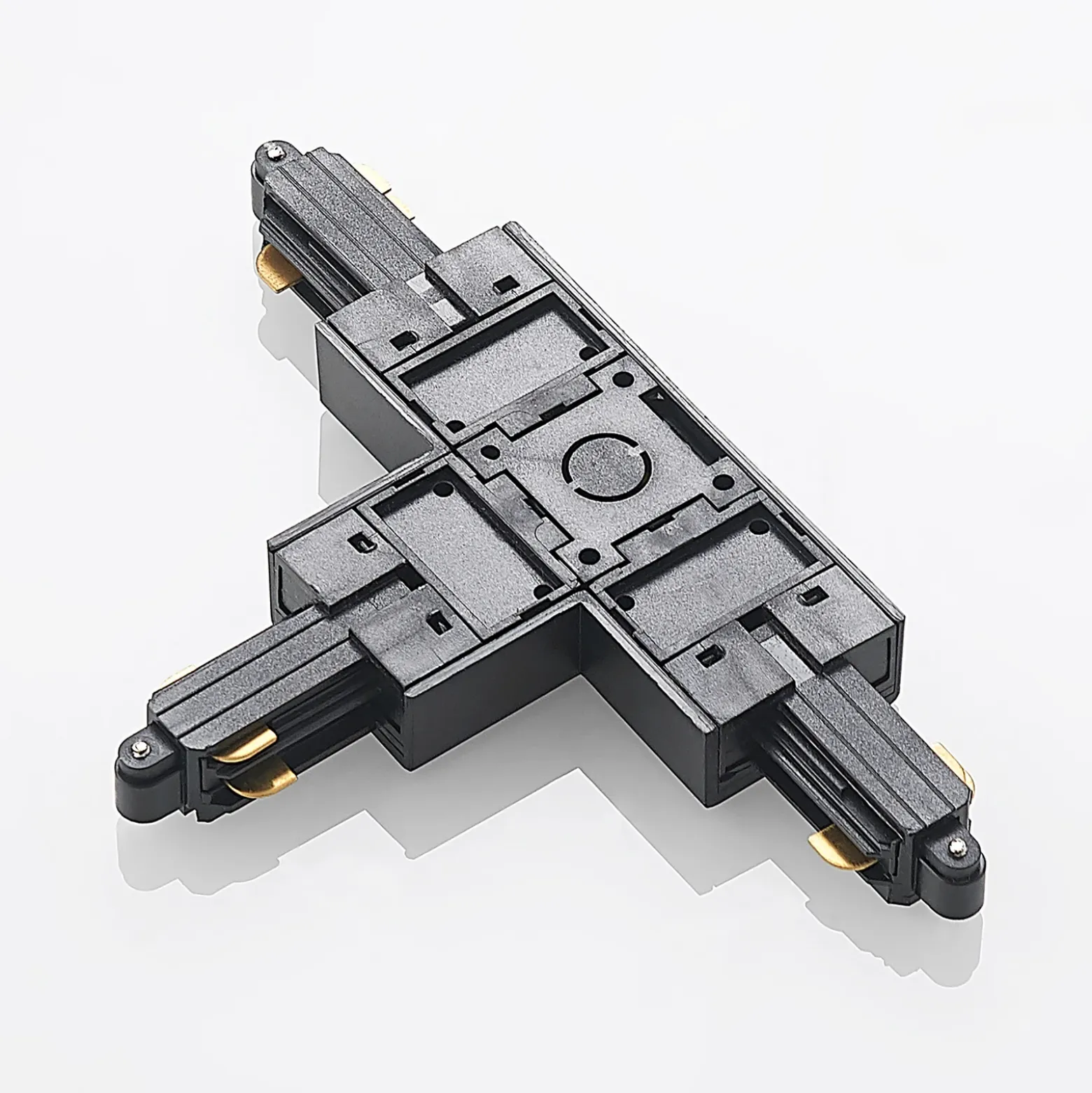Conector en T Lindby Linaro, negro, sistema de riel monofásico