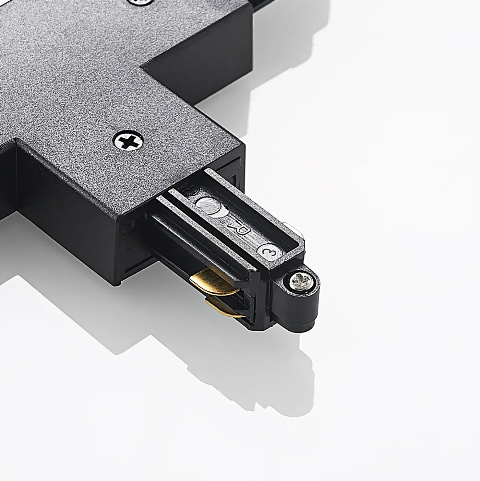 Conector en T Lindby Linaro, negro, sistema de riel monofásico