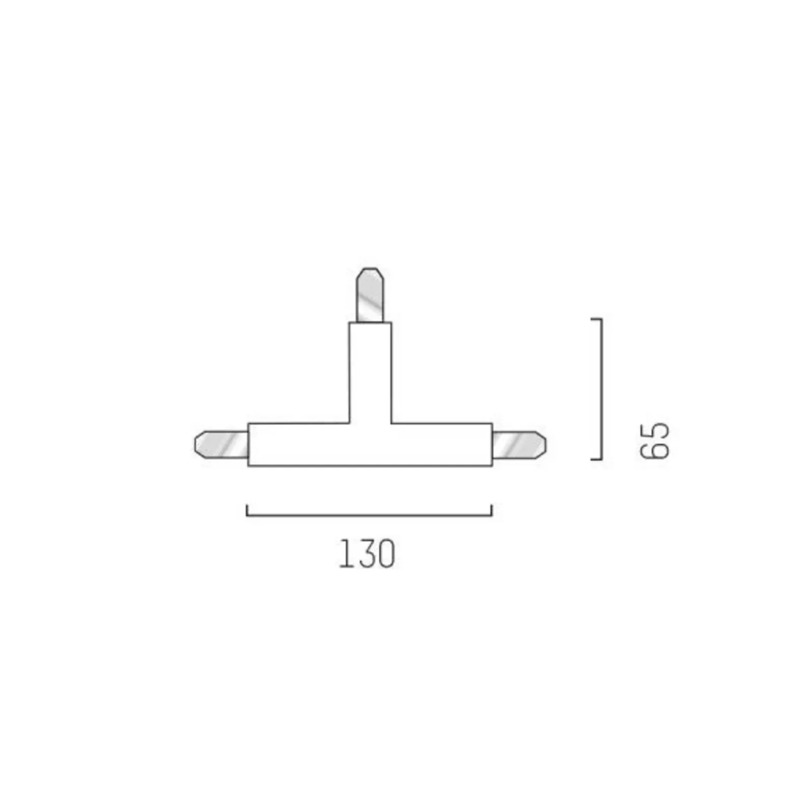 Conector en T para riel bifásico Volare, negro, metálico