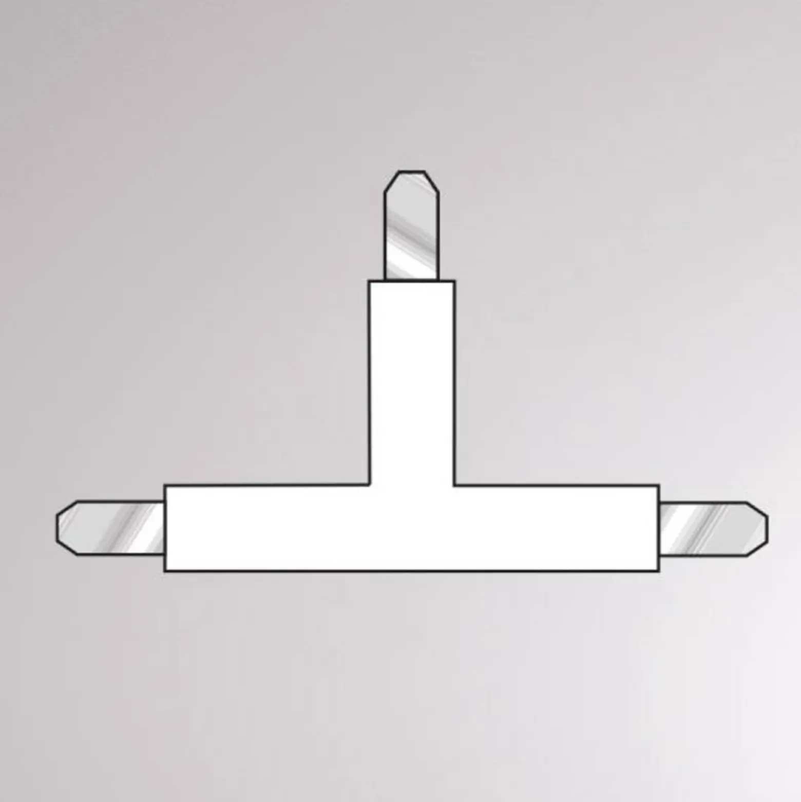 Conector en T para riel bifásico Volare, blanco