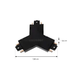Conector en Y Lindby Lumaro, negro, 7,85 cm, plástico