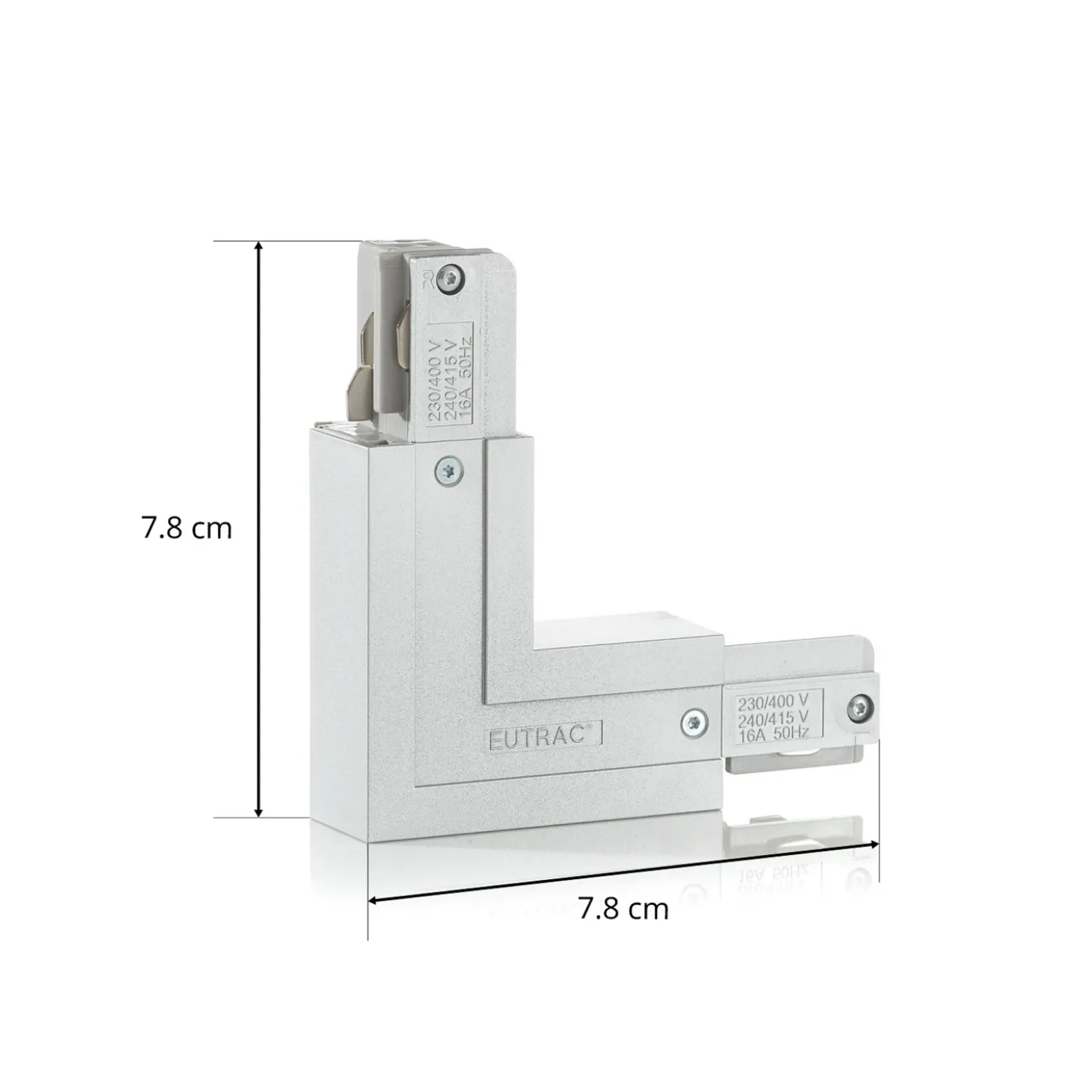 Conector Eutrac L conductor de protección externo, plata